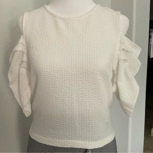 Club Monaco cold shoulder jersey top